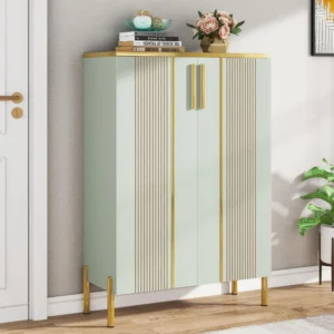 Shoe Cabinet with Doors, 6-Tier Shoe Storage Cabinet with Adjustable Shelves, Wooden Shoes Rack Shoe Storage Organizer